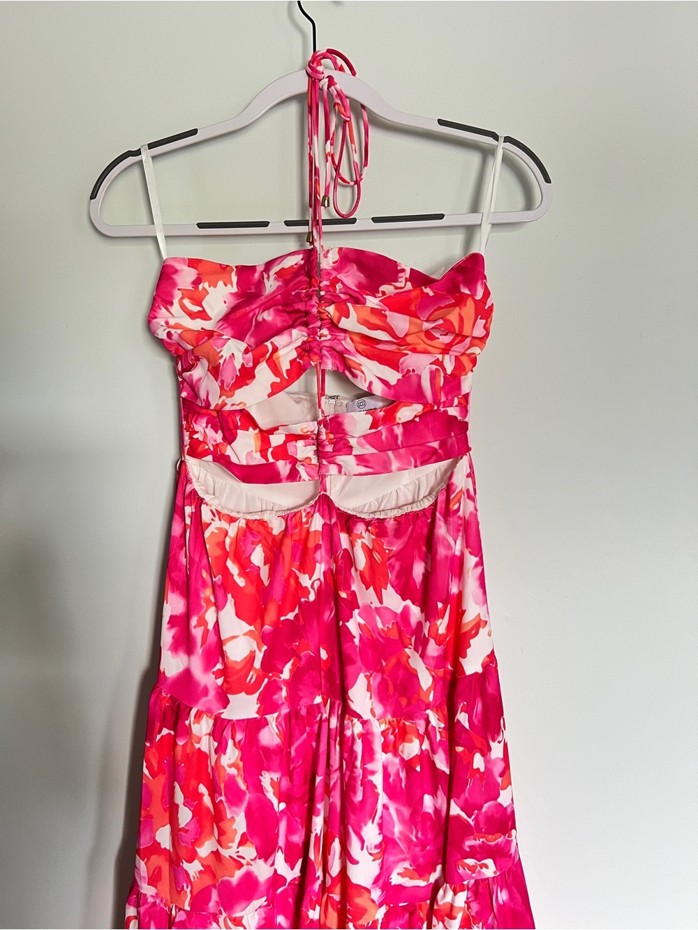 Hello Molly Pink Floral Halter Maxi Dress - Picture 3 of 5